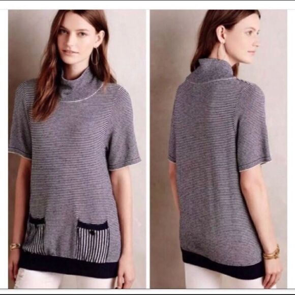 Anthropologie Moth striped turtleneck tunic S - Picture 1 of 10